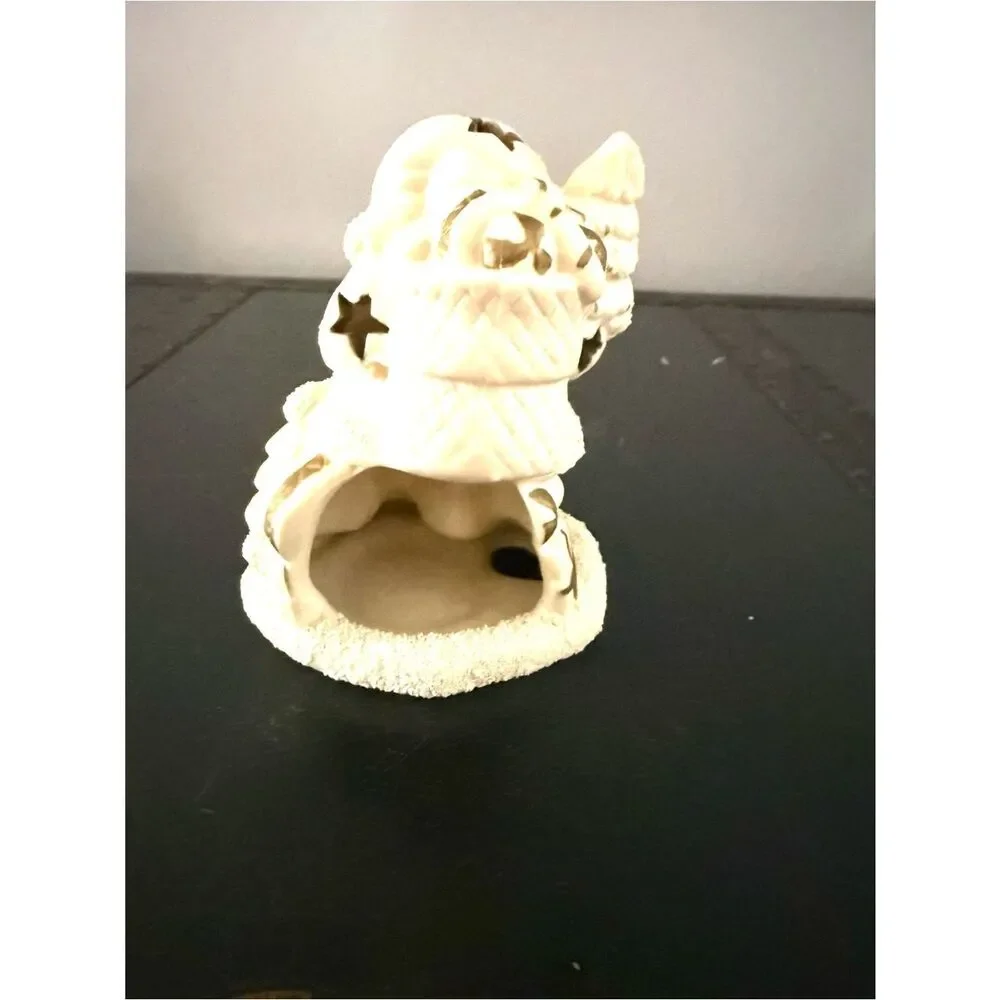 Vintage Santa Claus TeaLight Candleholder Ceramic Old World Christmas Home Decor